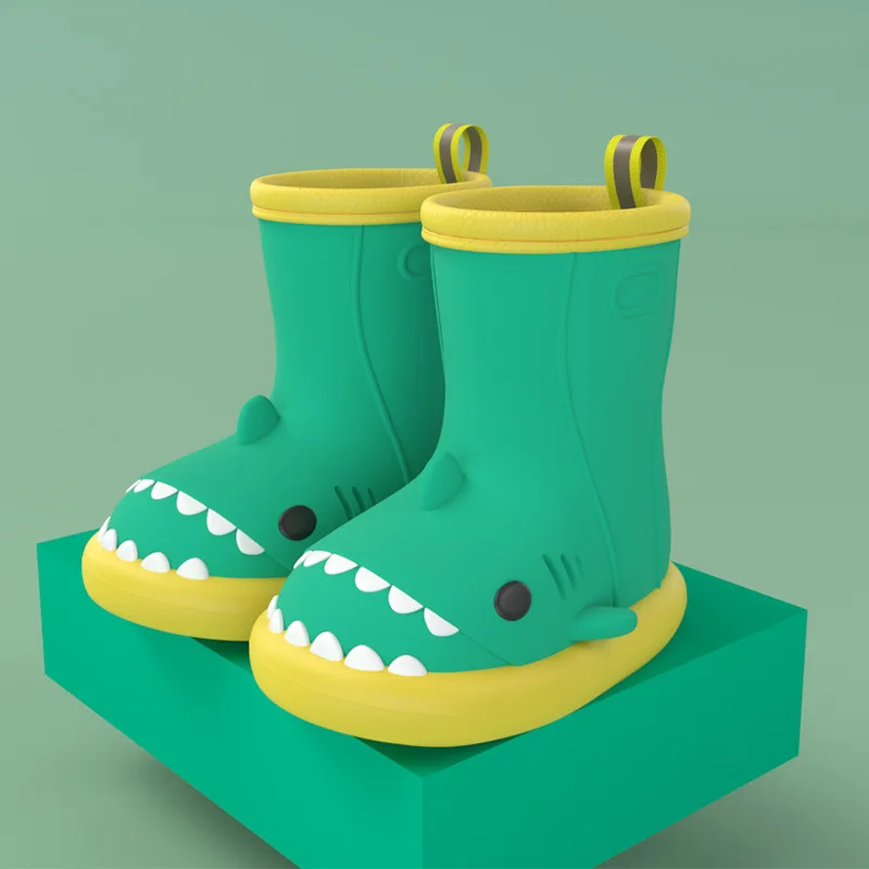 Cartoon Shark Kids Rain Boots For Boys Girls Waterproof Rubber Boots for Children Toddler Rain Shoes botas infantis CSH1418
