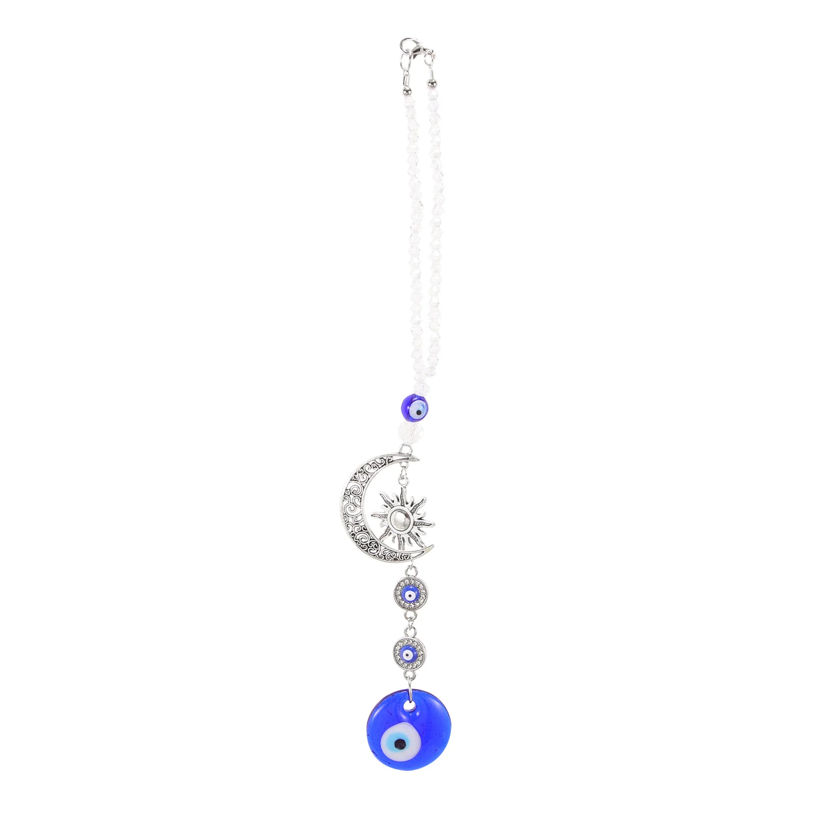 

Evil Eye Car Charm Alloy Crystal Rearview Mirror Hanging Ornament Stylish Car Interior Accessory Hanging Decor