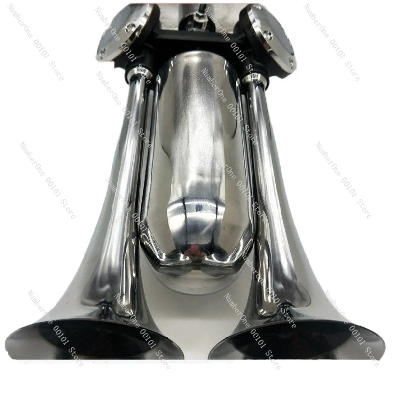 Double-tube whistle, rocket launcher, horn with air pump, truck electromagnetic air horn, double-tone electronically controlled