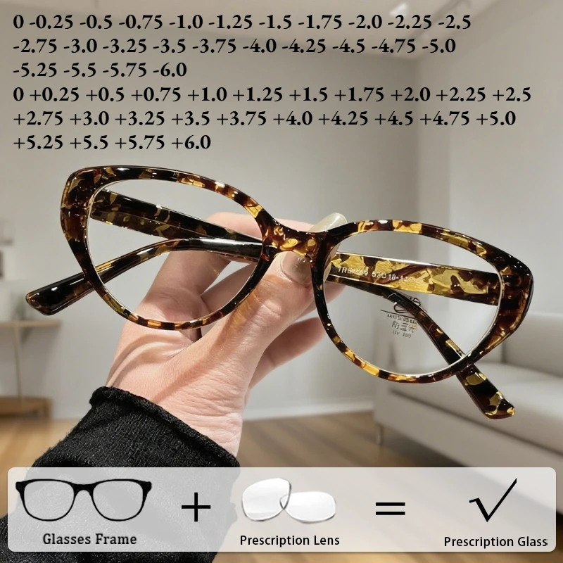 

Customised Anti Blue Light Glasses Retro Cat-Eye High-Definition Prescription Eyewear Ultra-Lightweight Comfort Unisex