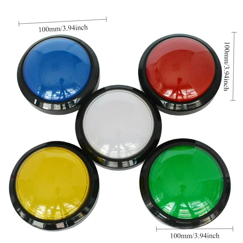 

100mm Type Convex Button 10CM Diameter Illuminated Arcade Game Accessory Micro Switch Big Round Button Coin Operated Games