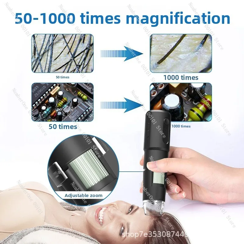 50-1000X Wireless Digital Microscope Handheld USB Endoscope for Android PCB Circuit Board Coin Textile Inspection