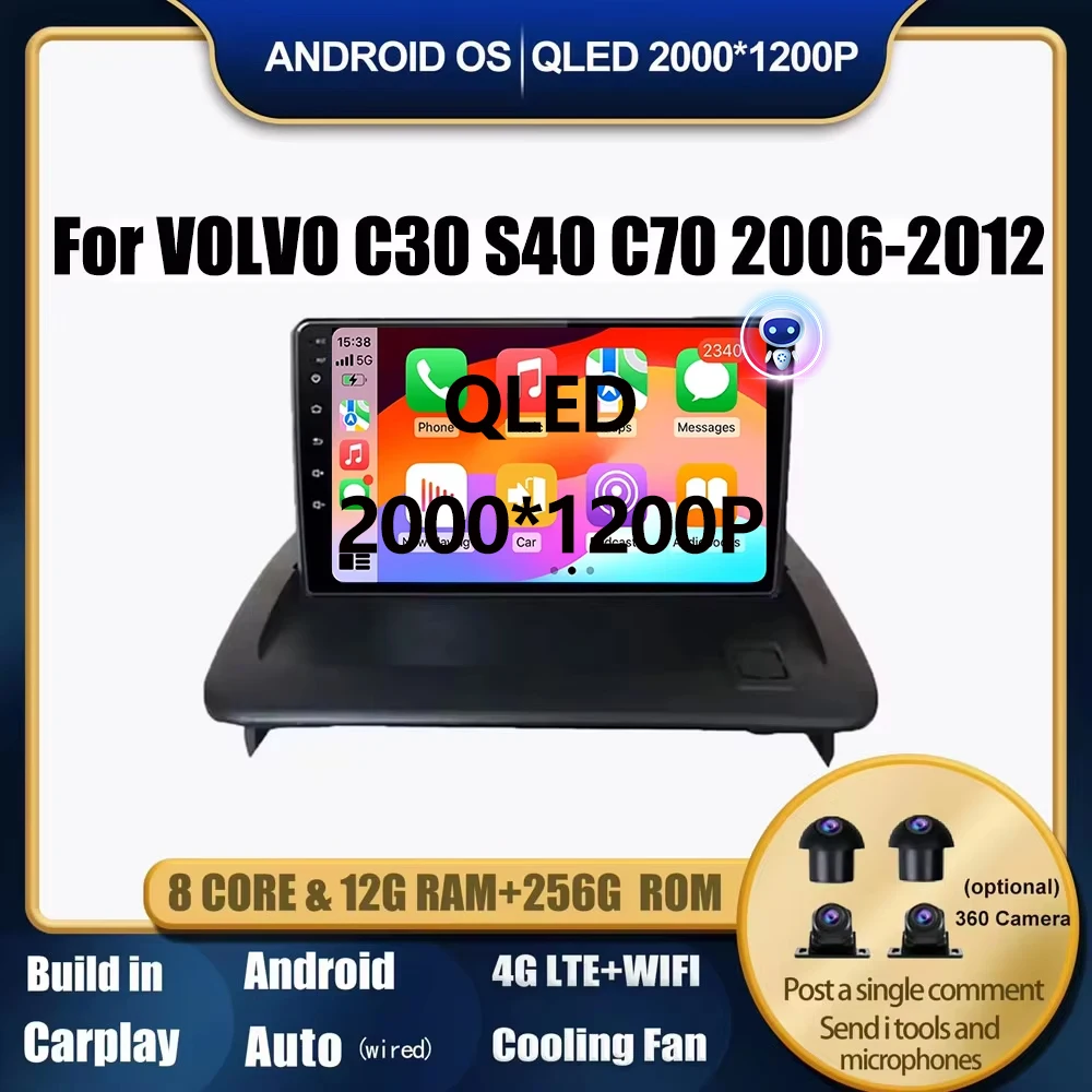 

Carplay Android 14 Touchsreen For VOLVO C30 S40 C70 2006-2012 Car Radio BT Multimedia Player Video NO 2din DVD Autoradio Tools