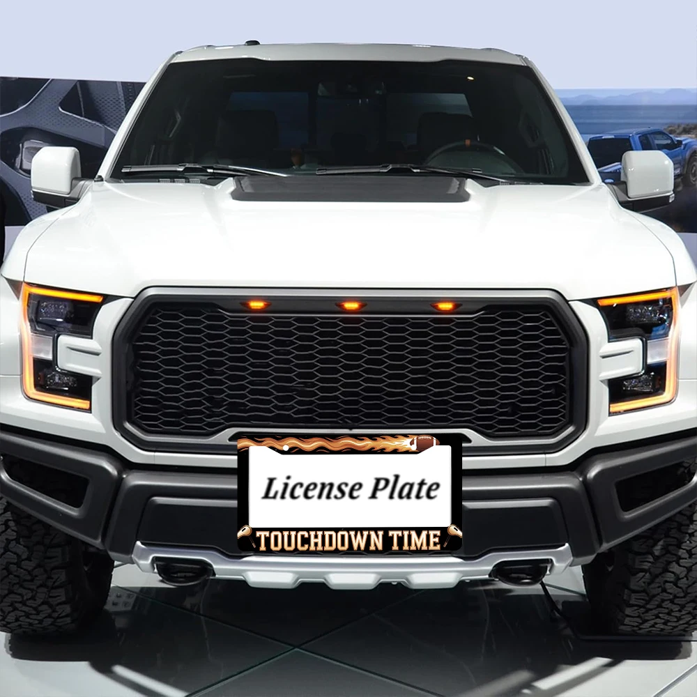 1 قطعة كرة القدم باللونين الأسود والذهبي نمط لهب 2 حفرة إطار لوحة الترخيص ، مادة الألومنيوم ، 6x12 بوصة ، مع طقم مسامير ، ريترو نوفمبر