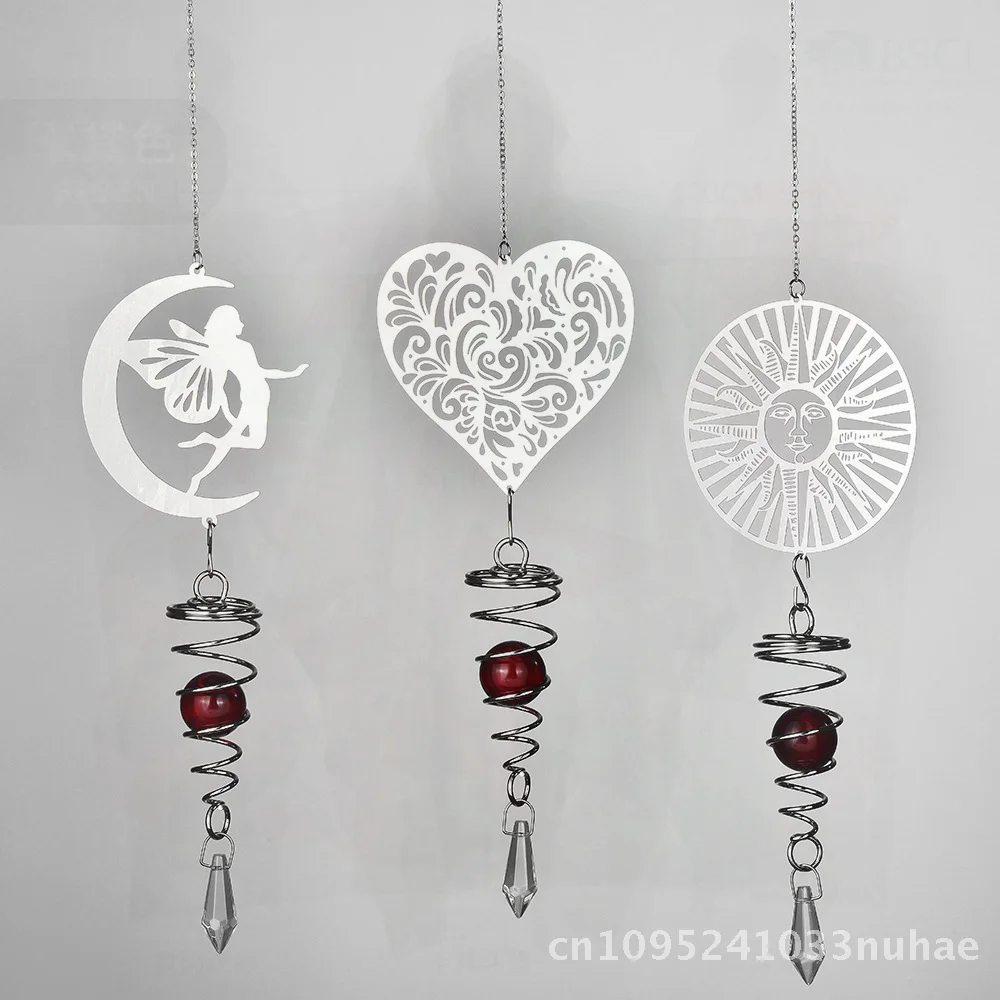 

DIY Metal Wind Chime Sun Catcher with Crystal Ball Handcrafted Rotating Pendant Featuring Hummingbird Peace Dove Dragonfly &