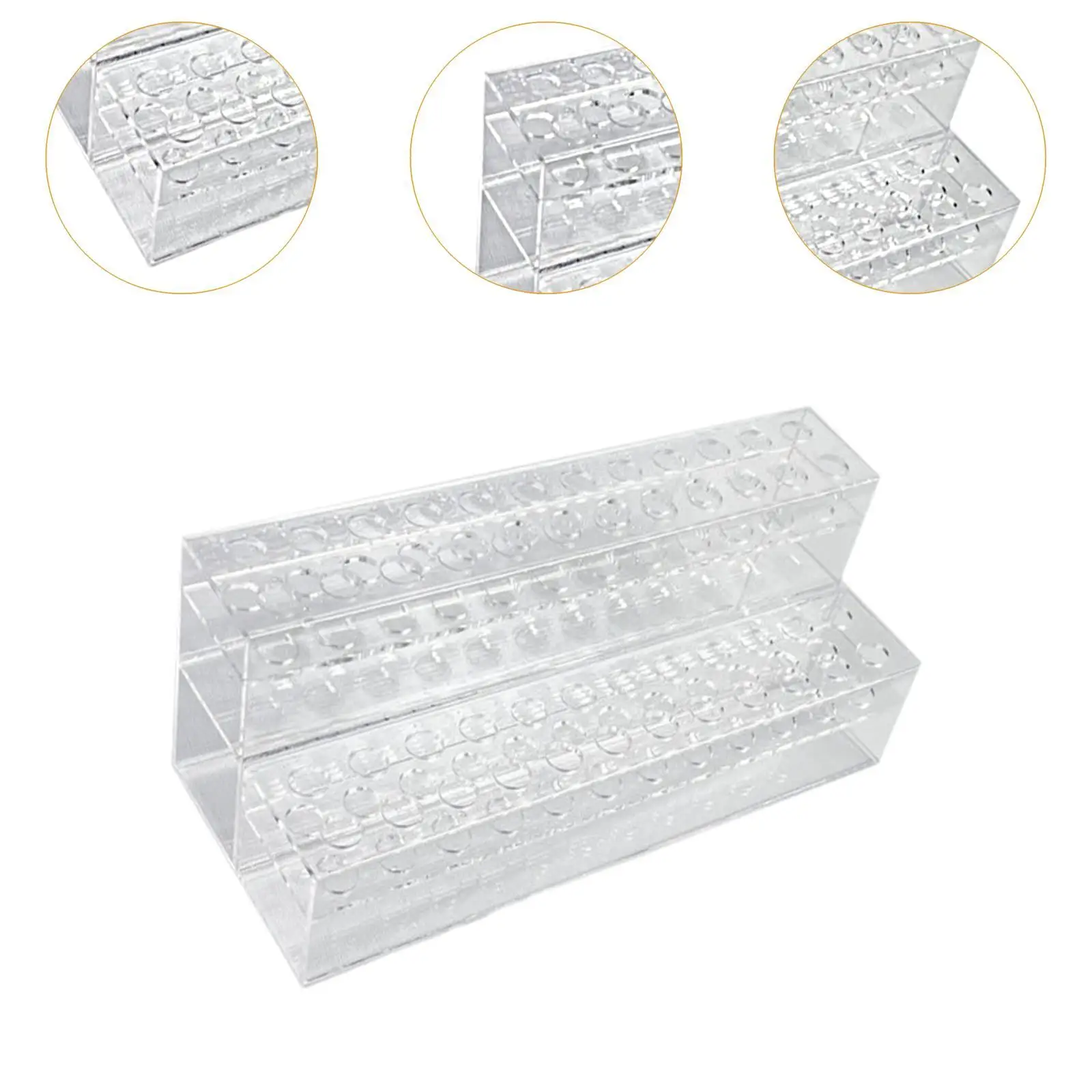 Pen Holder for Desk 48 Slots Acrylic 2 Tiered Traditional Chinese Hairpins Holder for Wedding Workspace Office Living Room Party