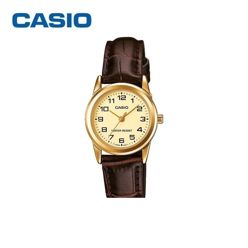 Casio LTP-V001 series watches for women\'s business leisure fashion hands quartz waterproof women\'s watches simple leather strap