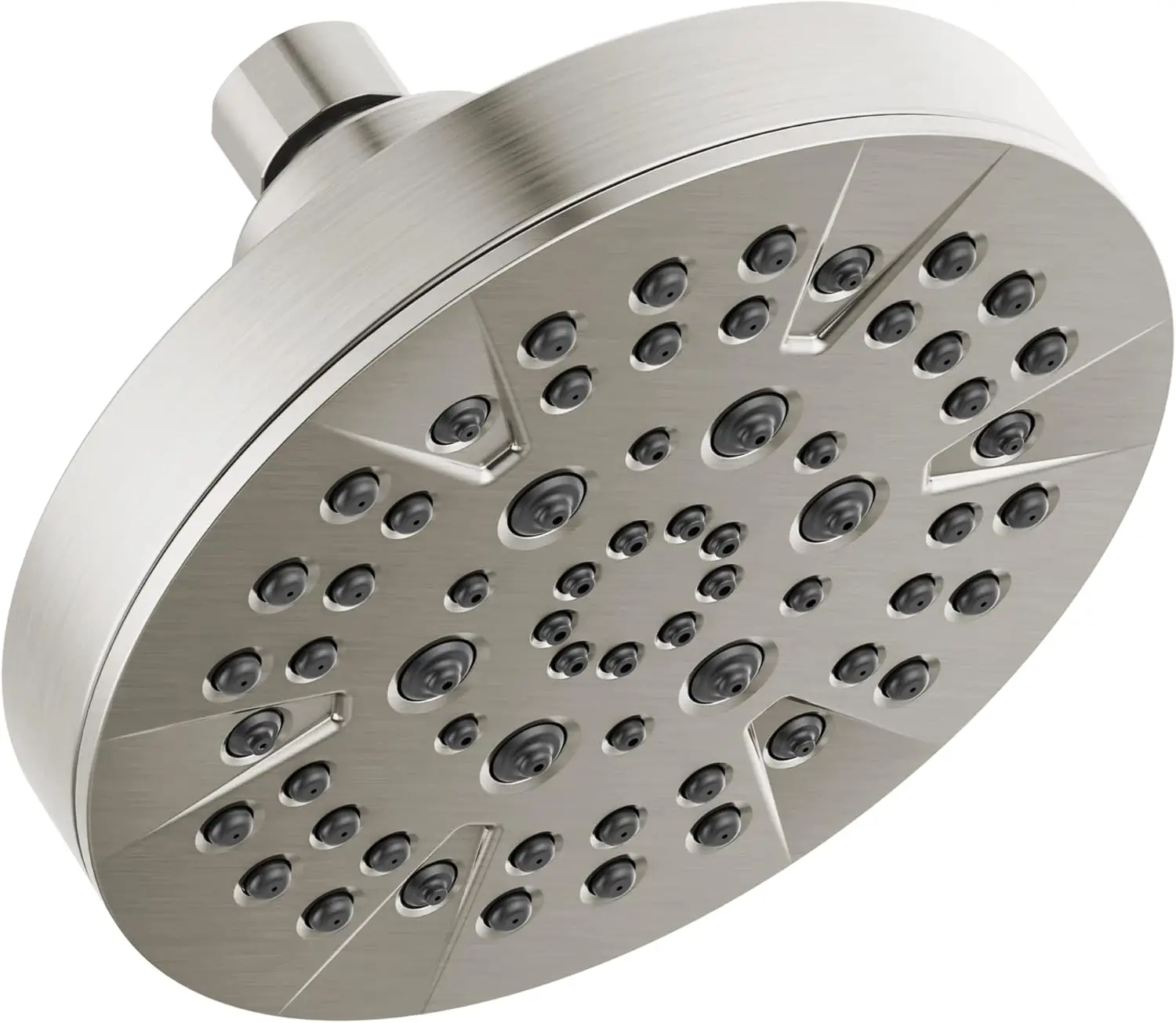 

High Pressure 6-Setting Shower Head, 6 Inch Round Design, 1.75 GPM Flow Rate, Stainless Steel Finish