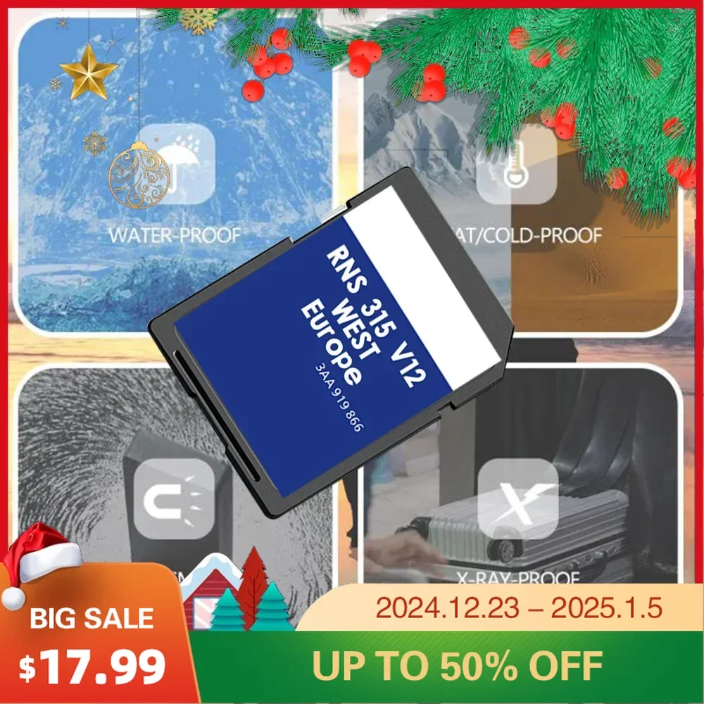 Carte de navigation RNS 315 V12 Caravelle (T5-GP) 2010-2015, couverture 8 Go, Pologne, Pays-Bas, Europe de l'Ouest