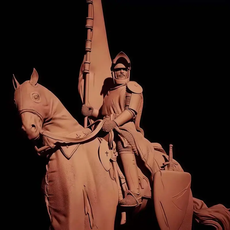 

1/24 Resin Model Ancient Knight (With Horse And Base) Figurine White Model Gk Unassessed And Uncolored Kit