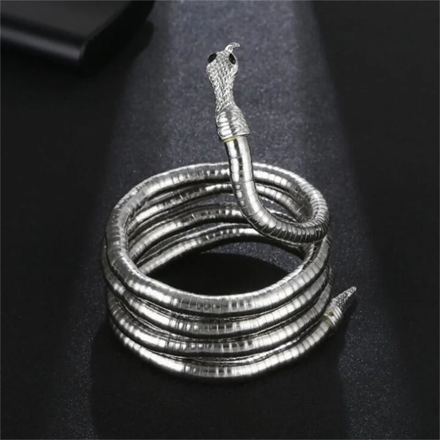 Fashionable personality punk hip-hop metal casually adjustable golden snake multi-functional headband for women\'s holiday party