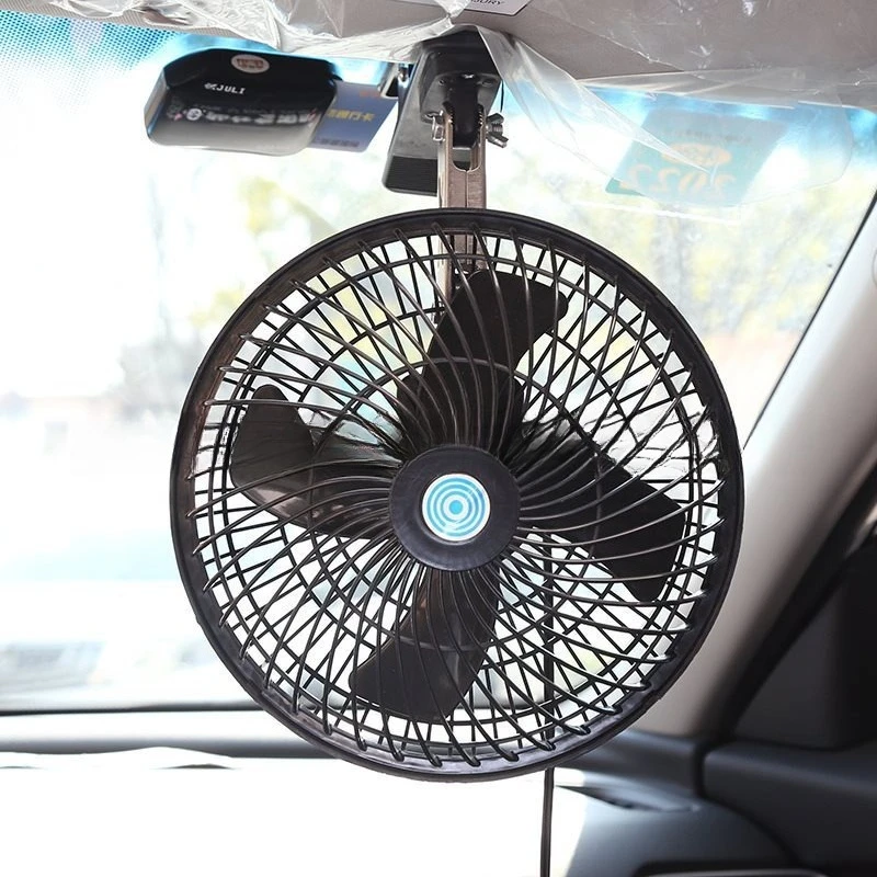 

Black Clip-on Oscillating Electric Fan 8 Inch, Universal for Car Kitchen Bedroom, Factory Direct Sale
