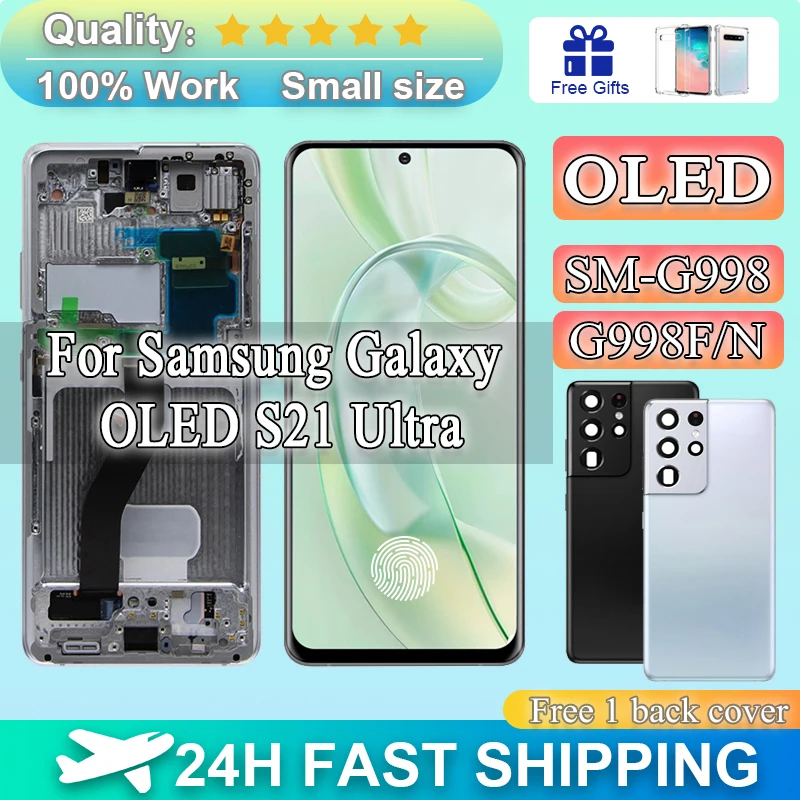 AAA+ For Samsung Galaxy S21 ultra 5g G998u Lcd G998f/ds G998b S21 Ultra OLED Display Touch Glass Screen Digitizer Assembly