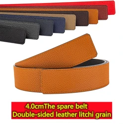 2022 men's and women's wide buckle 4.0cm Gu Shuai new design men's and women's belt high-quality cowhide leather double-sided fr