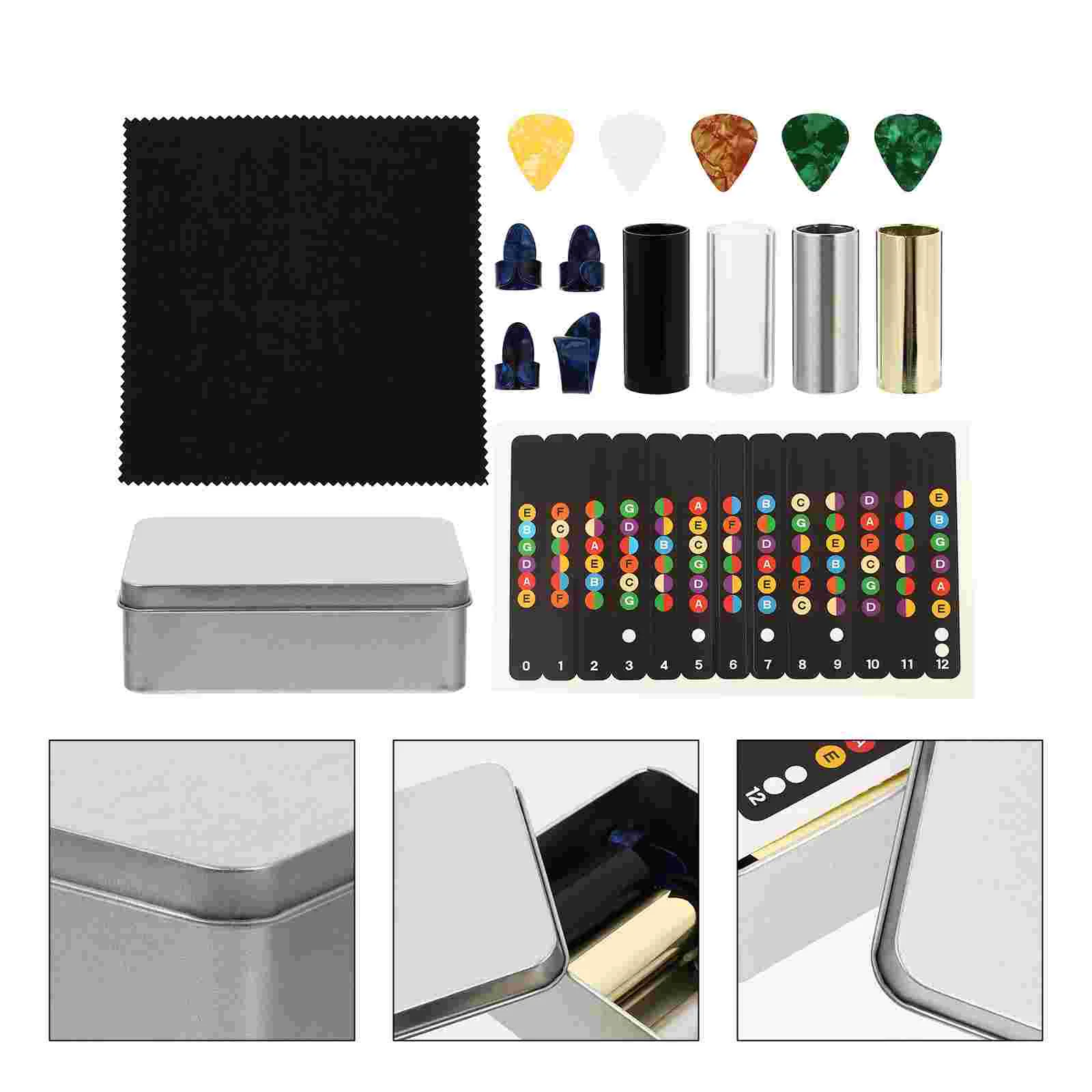 Guitars Accessory Set Supply Steel Slide Glass Tube Thumb Pick Finger Accessories Tip Protector