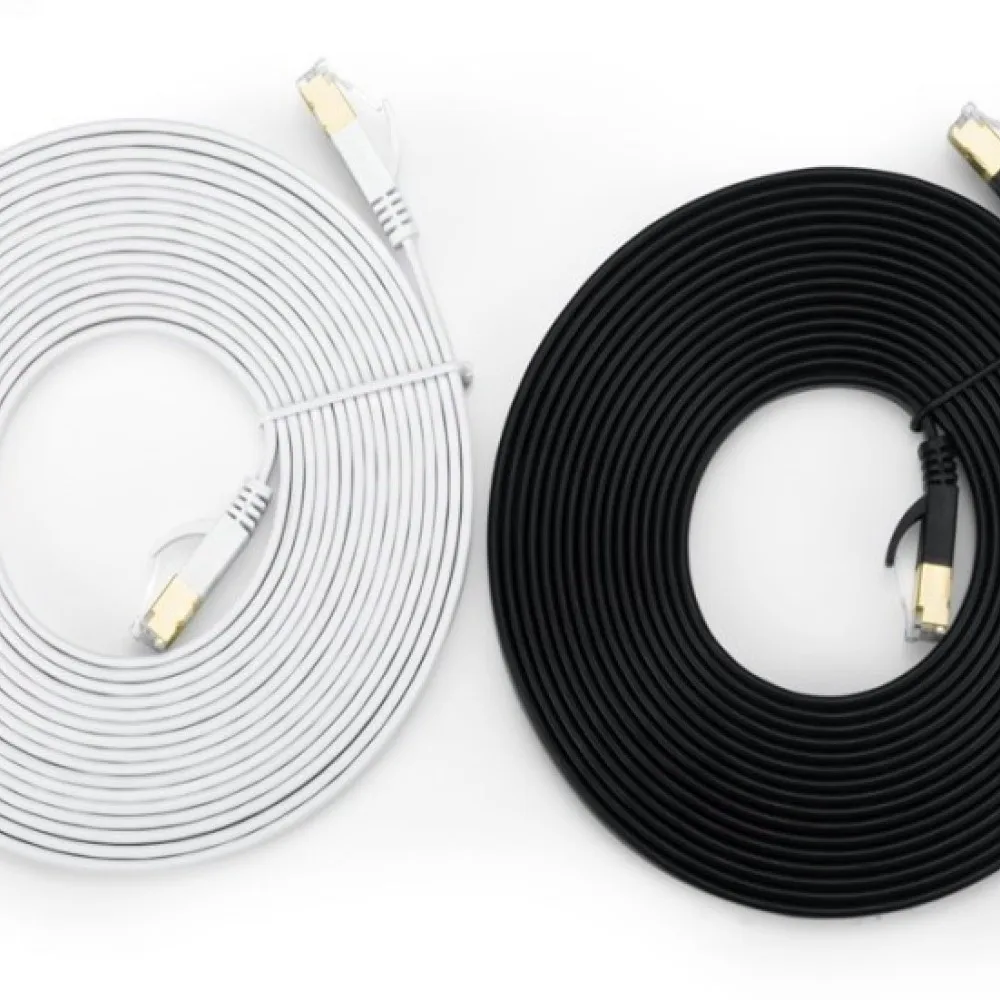 Heavy Duty Cat7 Flat Network Cable 10Gbps High Speed Internet Wire RJ45 Patch Cord For Router Laptop PC Gaming