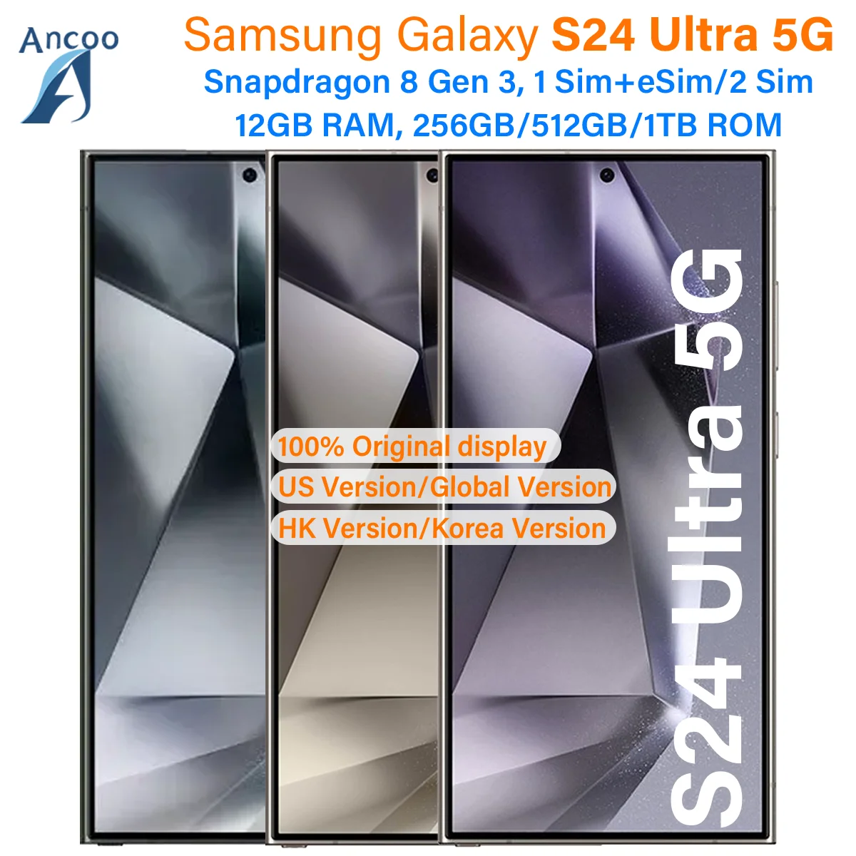 Samsung Galaxy S24 Ultra 5G S928U1 S928B S9280 S928N 256/512GB 12GB Octa Core 6.8