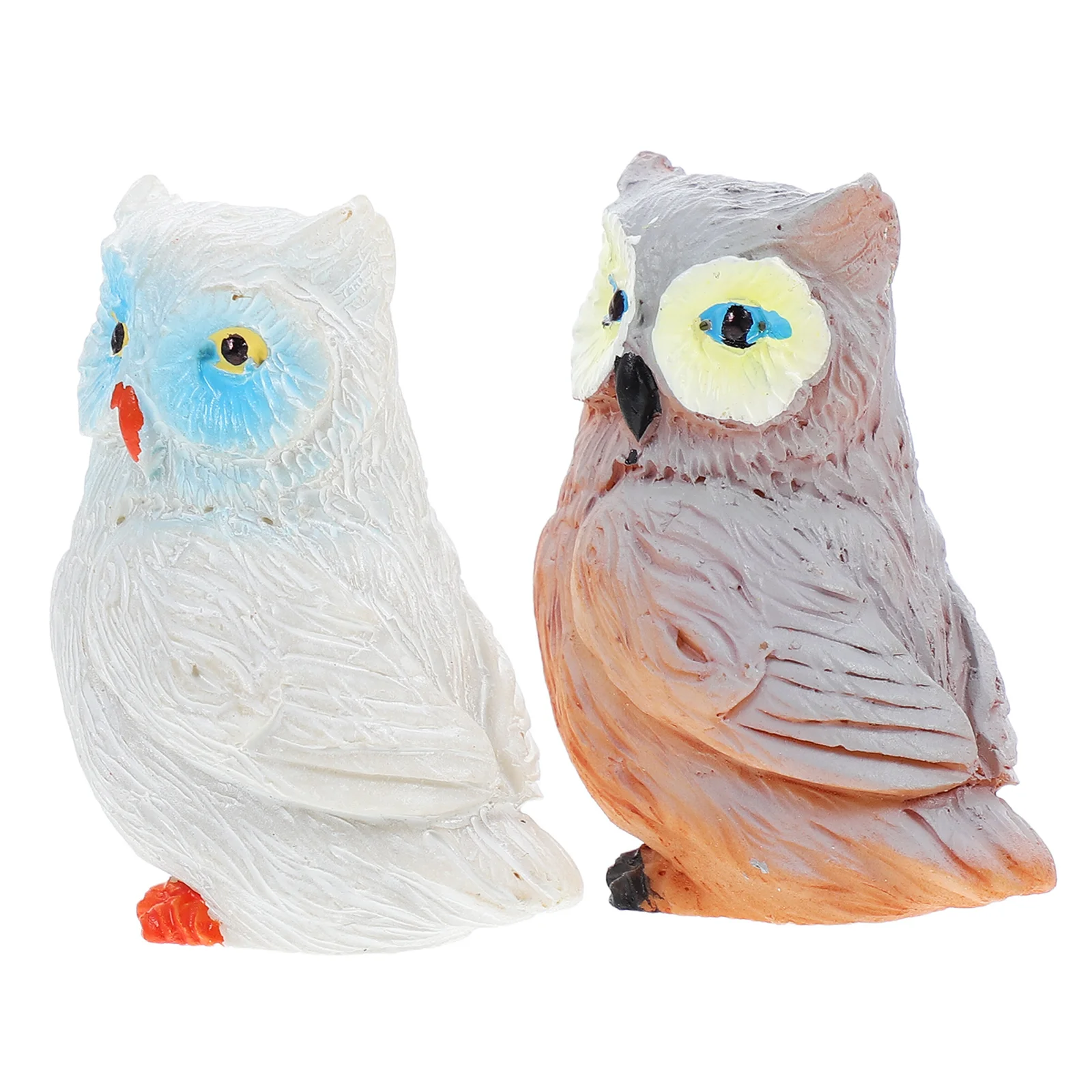 

2Pcs Mini Resin Owl Statues for Garden Micro Landscape Outdoor Yard Small Animal Ornaments Garden Animals Micro Landscape