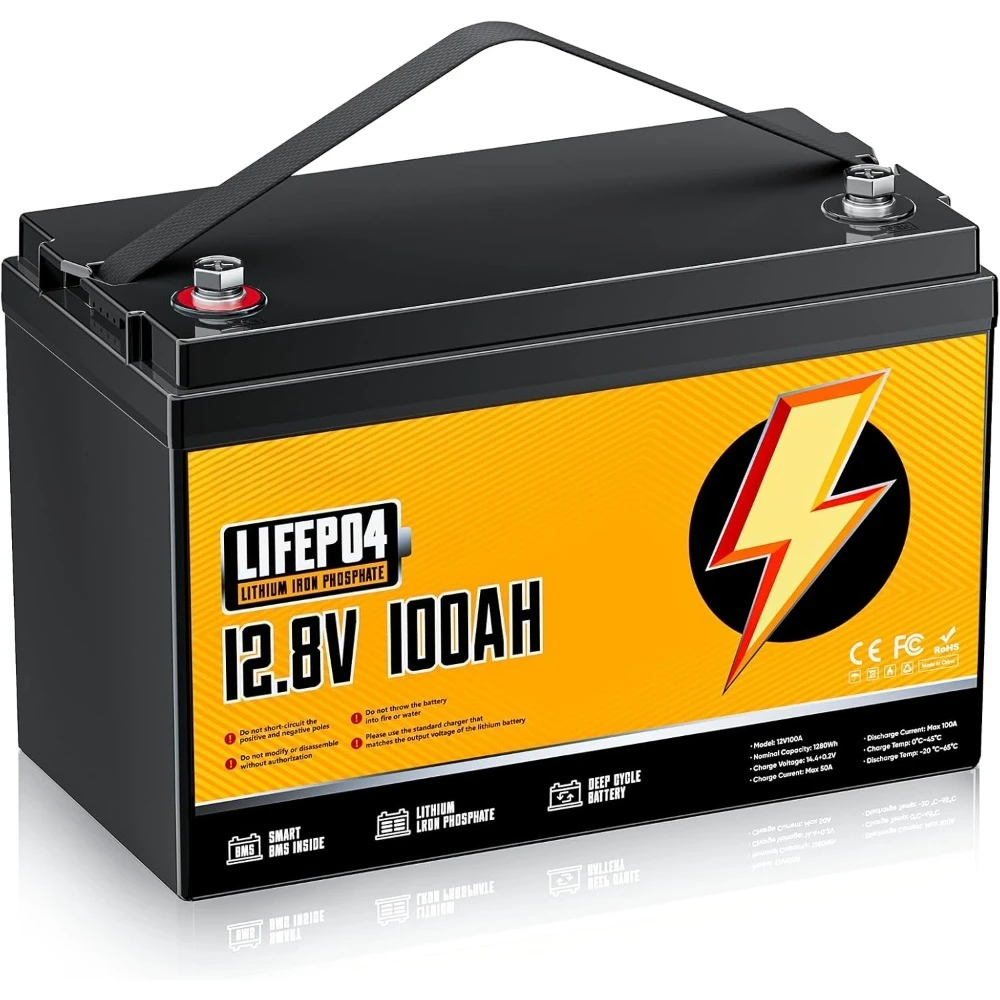 

Аккумулятор LiFePO4 12 В, 100 Ач, встроенный BMS 120 А, глубокий цикл 15000, группа 31, легкий литий-железо-фосфатный аккумулятор для дома E
