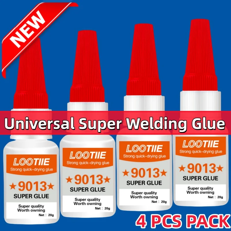 4-Pack Super Glue (20g): Fast-Dry, High-Strength for Metal, Ceramic, Glass, Wood. Versatile Adhesive for DIY & Repair
