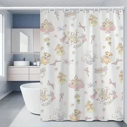 Tenda da doccia animale Kawaii tende da bagno in tessuto impermeabile per la casa accessori divisori pieghevoli camere da letto da bagno Quarto