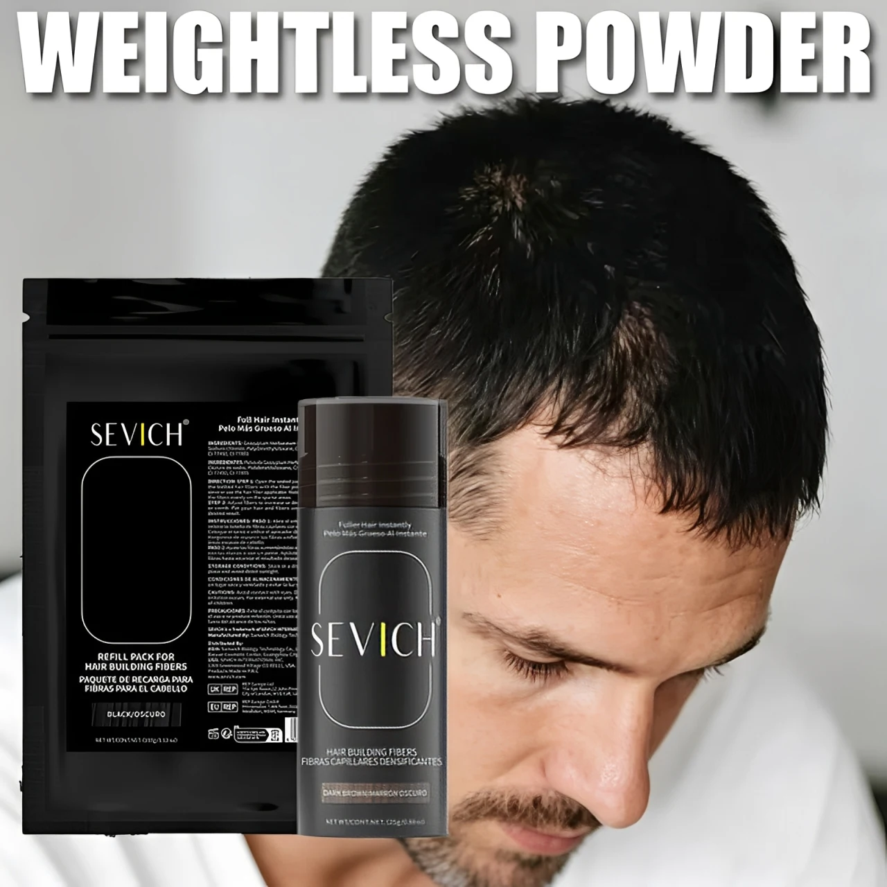 Instantly Hair Building Fibers 30 Second Fast Covering Hair Root Concealer Hair Fibers Refill Bag Hair Salon Styling Product