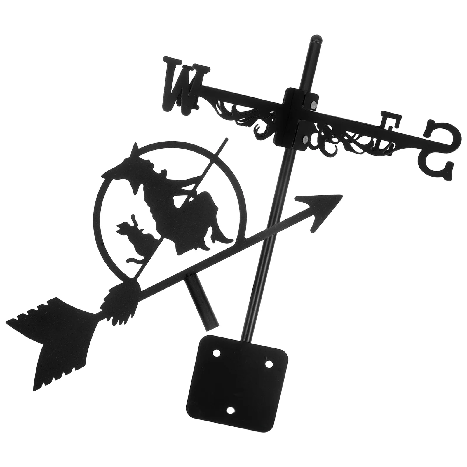 

Roof Decorations Black Metal Witch Weathervane Durable Garden Farmhouse naments Adjustable Mount Vane Wind Outside