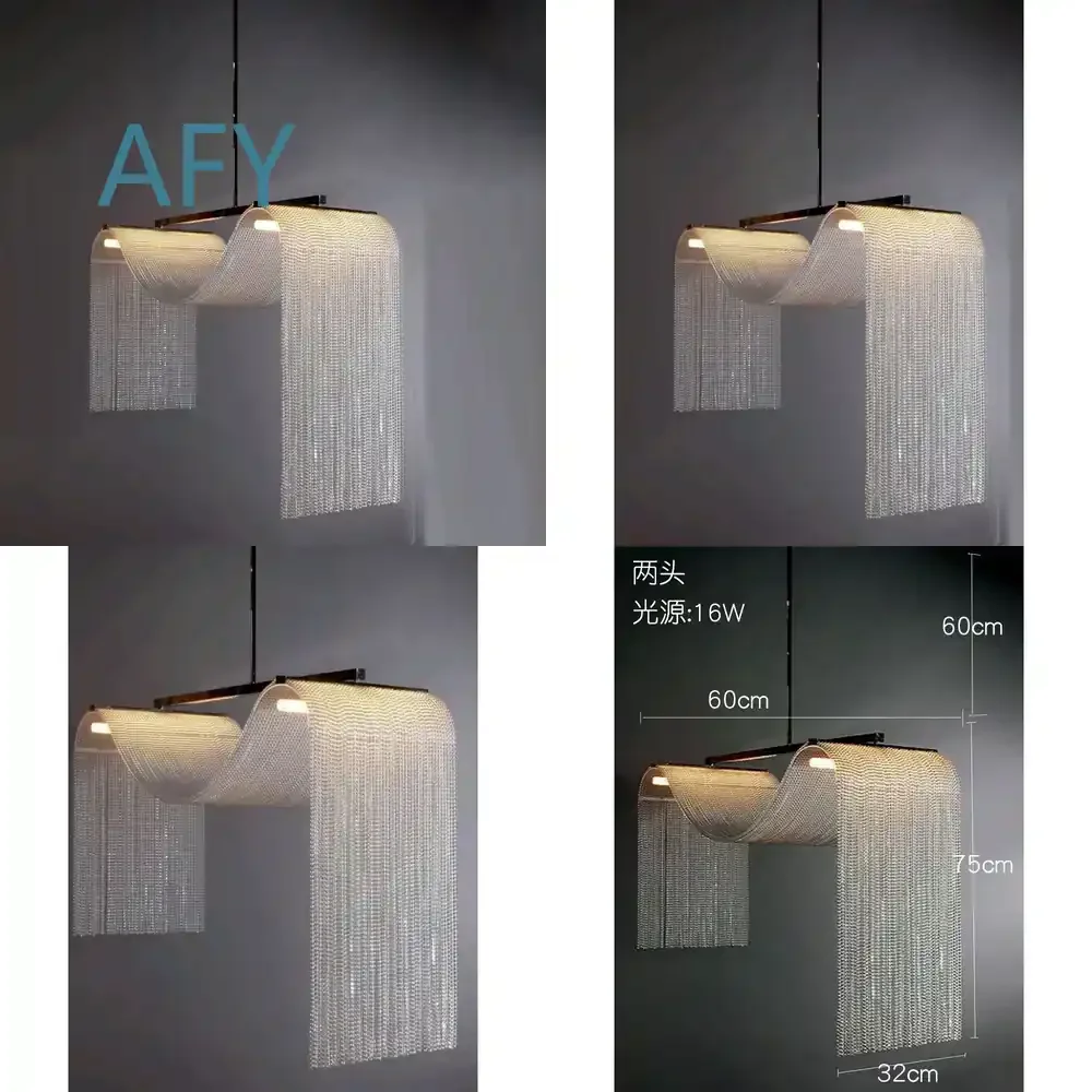 Modern Minimalist Dining Room Pendant Light for Nordic Style Bar Counter Creative Unique Flow Design Chandelier for Home