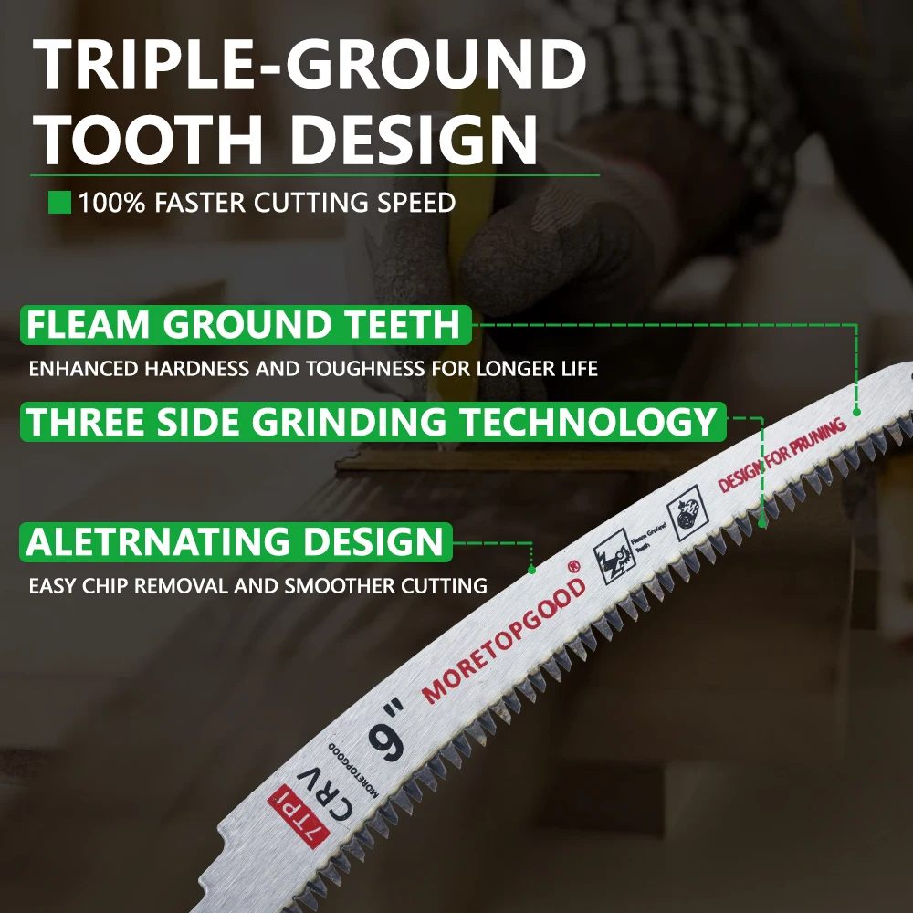 3PCS 7T Arc Edge Reciprocating Saw Blade, Japanese Teeth with Curved Edge Wood Pruning Saw Blades for Tree Trimming