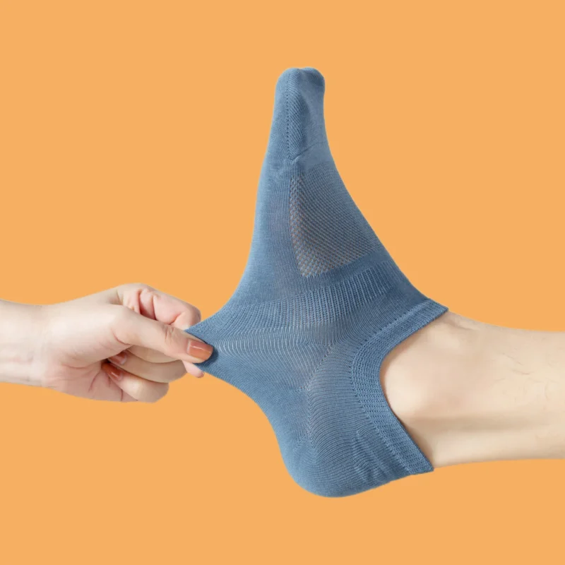 Chaussettes invisibles à taille courte pour hommes, maille respirante, bouche peu profonde, absorbant la transpiration, printemps, été, document solide, synchronisation de paires, 5/10