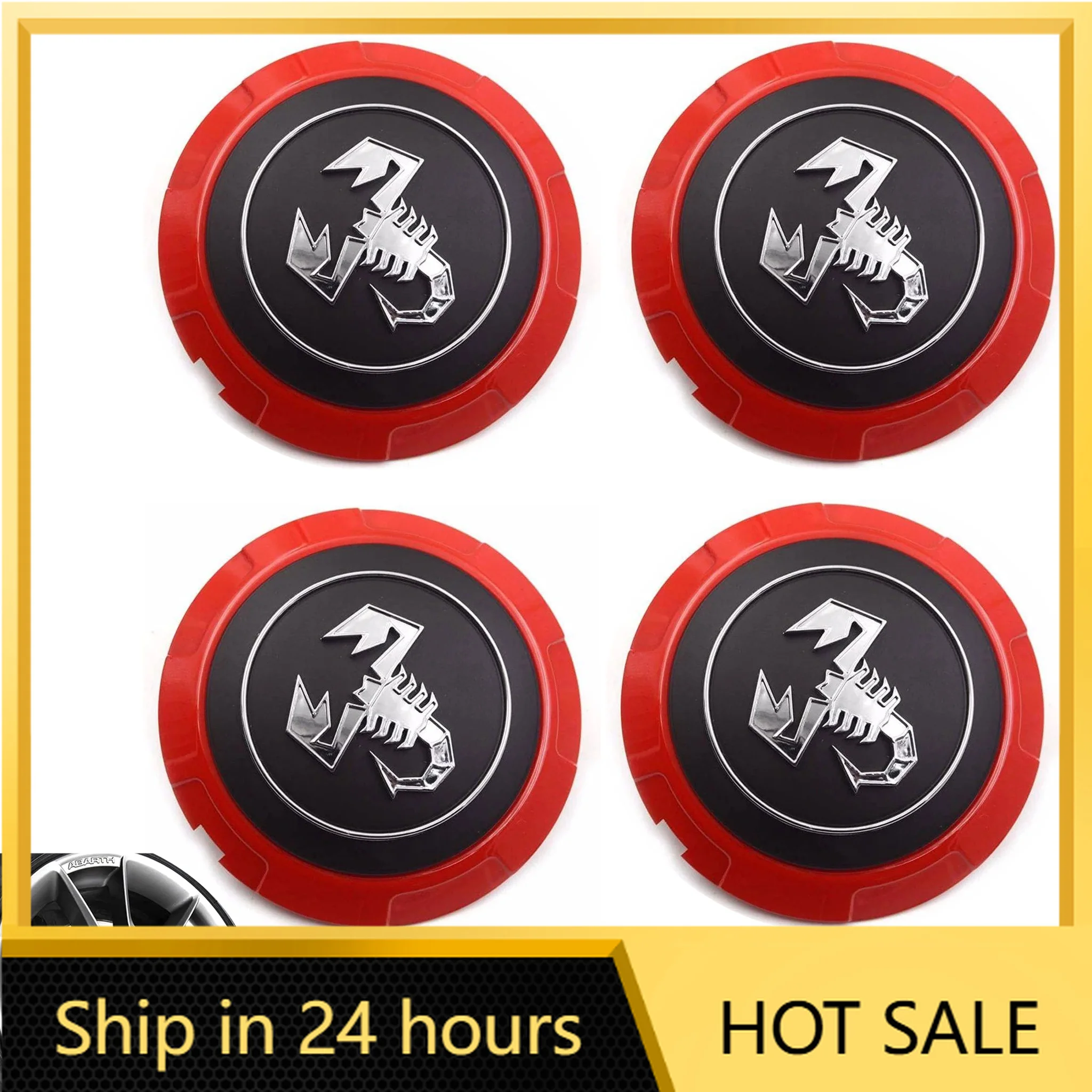 

4pcs Scorpion Car Hubcap Centre Caps for Abarth 133mm with Scorpion Logo wheel center caps Badge Emblem Fiat500 Punto