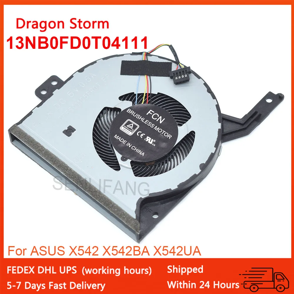 For ASUS X542 1830-016X New DC5V Laptop Cooling 13NB0FD0T04111 13N1-26P0211 0A 0.5A 4Wires CPU Cooler Fan