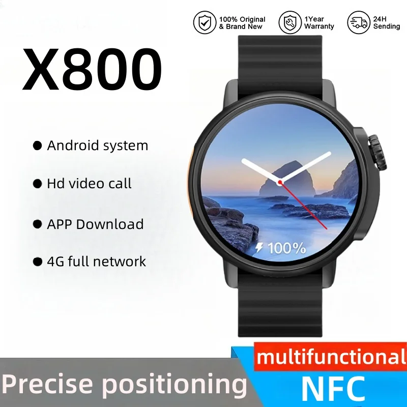 

Полная сеть 4G Android-система X800, умные часы, 4 + 64 ГБ, экран дисплея 360*360, камера 200 Вт, частота сердечных сокращений Bluetooth, GPS, WIFI