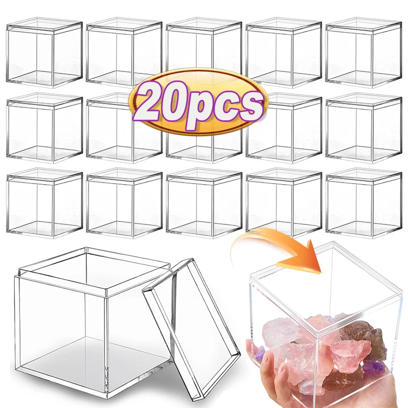 Transparent Acrylic Boxes With Cover Plastic Organizer Gift Packing Box Food Candy Storage Container For Home Display Wholesale