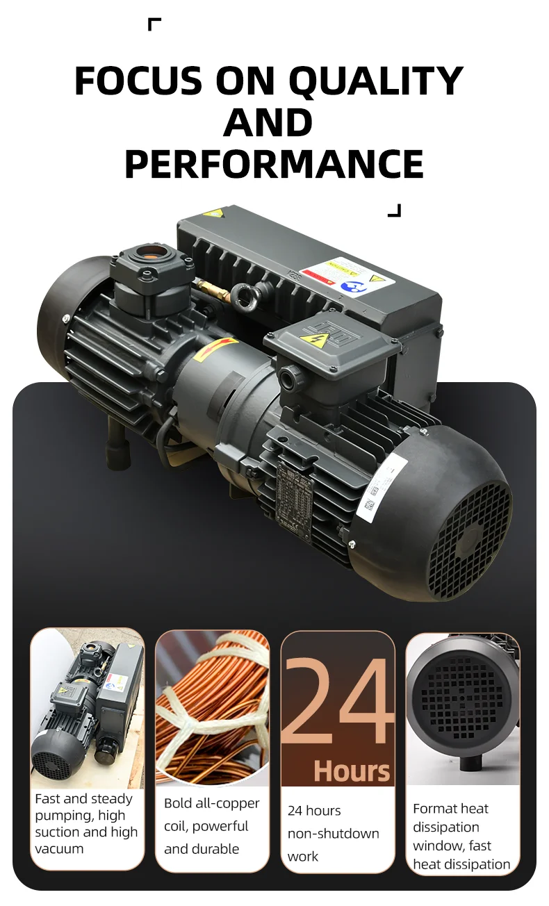 Pompa Vakum Rotary Single Stage Sliding Vane 40m3/jam untuk Pompa Laboratorium/Mesin Perah Susu Pompa Udara Industri