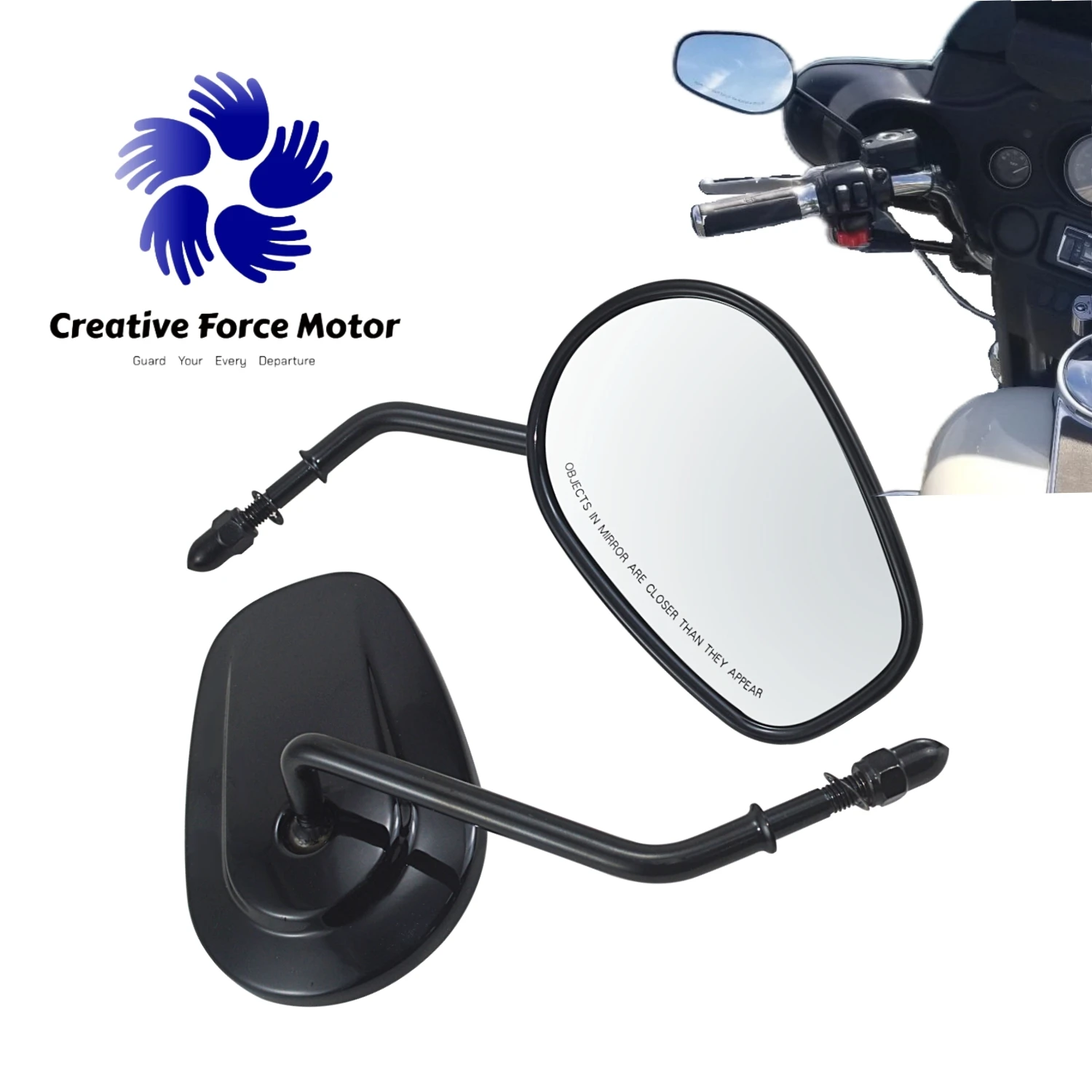 Motorcycles 8mm Rear View Side Mirrors For Harley Honda Davidson Road King Street Glide Fat Boy Sportster Iron 883 Softail 84-24