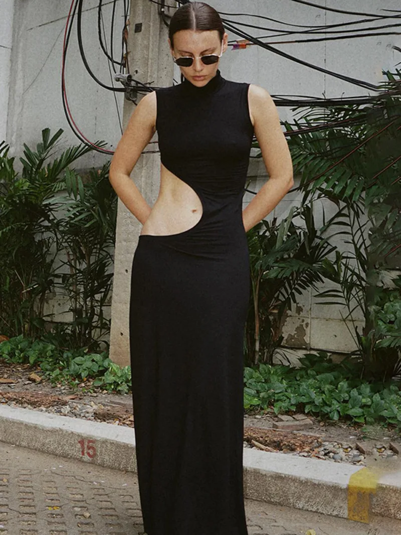 Jurken Sexy Uitgesneden Maxi Jurk Outfits Voor Vrouwen Elegante Club Party Bodycon Mouwloze Tank Jurken Vestido Zomer Chic 2PTJ