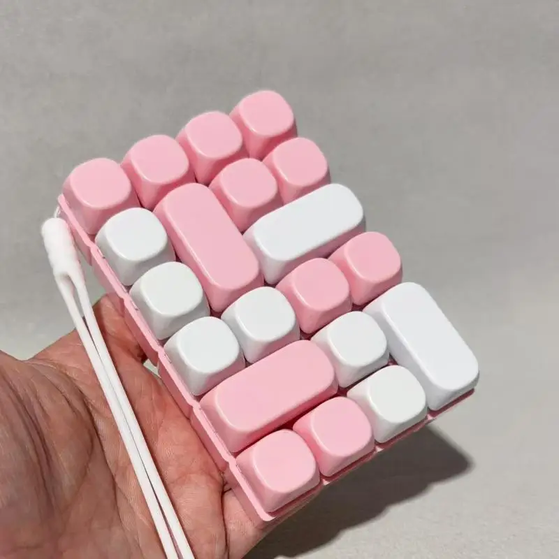 Keyboard Fidget Keychain Toy Portable Stress Relief Mini Finger Toy for Office Workers Students Boredom Killing