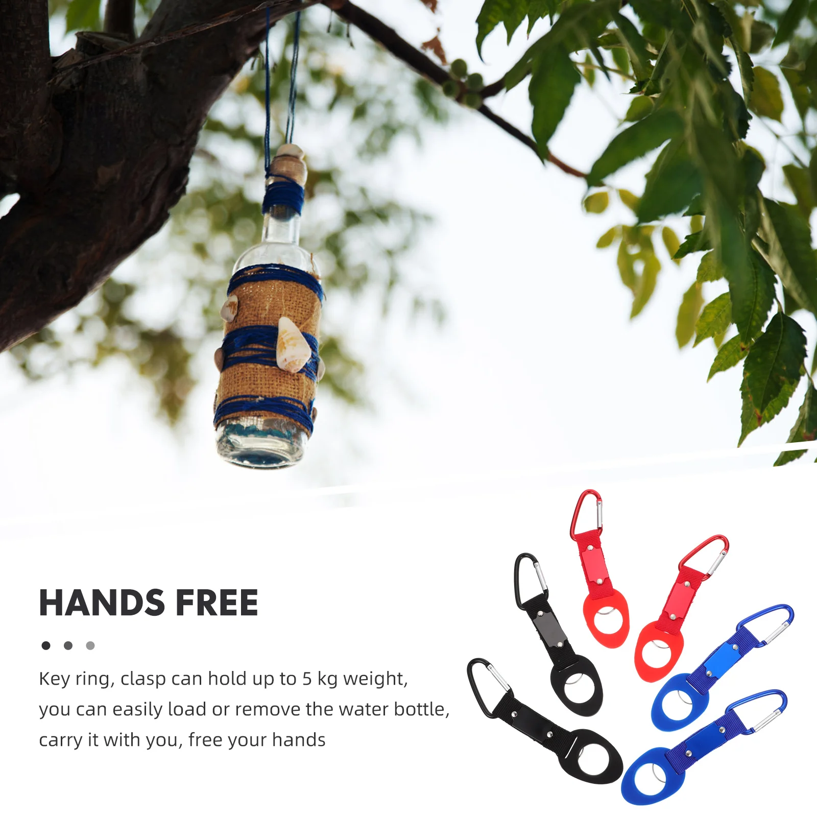 

6pcs Heavy Duty Water Bottle Buckles Multi-Functional Belt Buckle For Climbing Backpack Straps Outdoor Nylon Key Holders Hanging