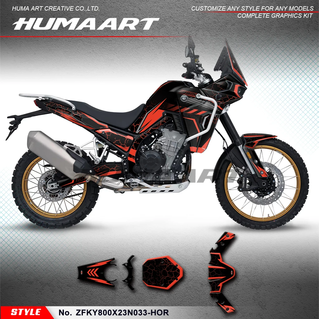 

HUMAART Racing Sticker Motorcycle Graphics for KOVE 800X 800 X PRO Rally Travel/Touring Edition, ZFKY800X23N033-HOR