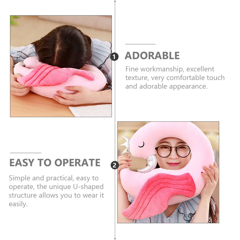 

U Shaped Neck Pillow Travel Headrest Airplane Portable Office Support PP Cotton Cushion Nap Cervical Spine Pillows Sleep Aid