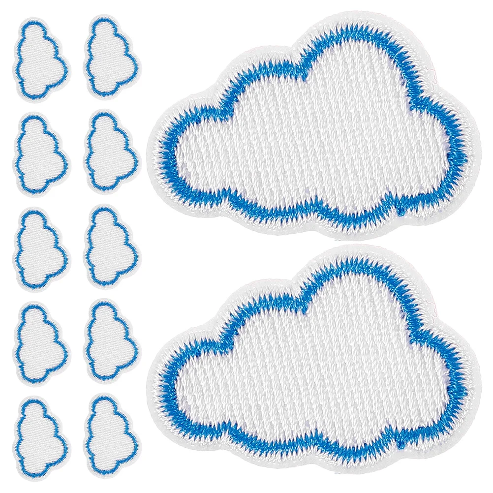 

12Pcs Iron-on Cloud Shape Embroidered Patches Cute Cartoon Appliques for Jeans Jackets Backpacks Decoration DIY Craft
