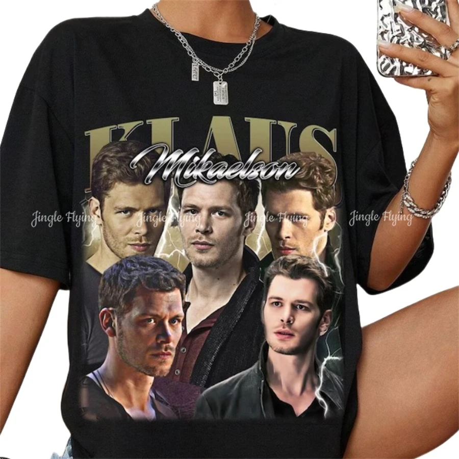 Klaus Mikaelson Shirt Women Cotton Vintage 90s Graphic Tee Crewneck Shirt