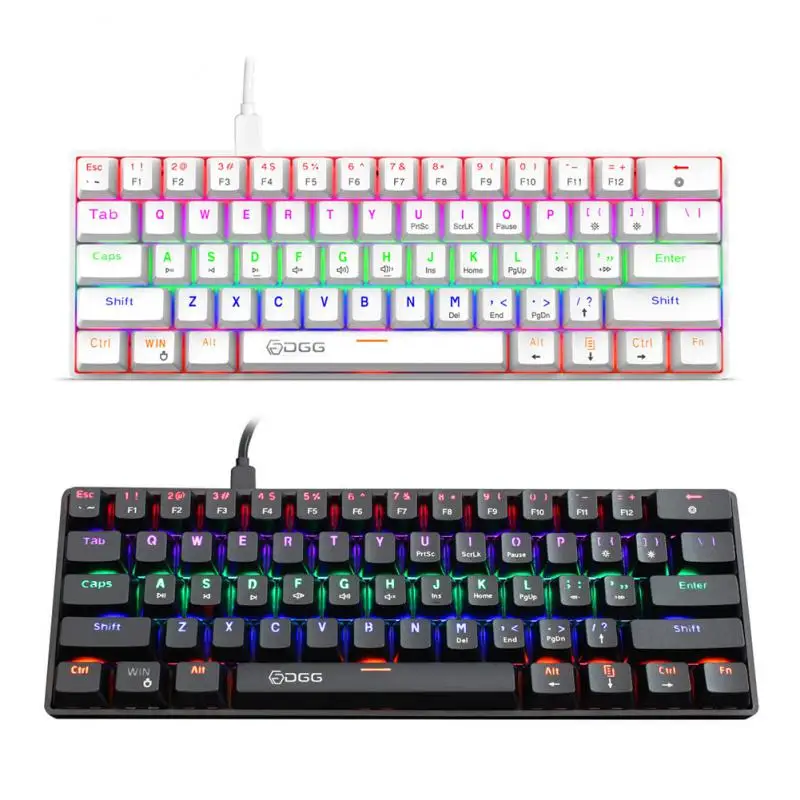 Mini Wireless Gaming Mechanical Keyboard 63 Keys Hotswap Keyboard Support /2.4G For Computer PC Laptop RGB Backlit