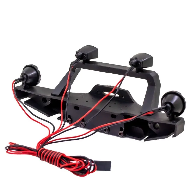 Front Rear Bumper Metal RC Car Bumper with LED Lights for SCX10 for TRX4 Axial for SCX10 iii 1/10 RC Crawler Part