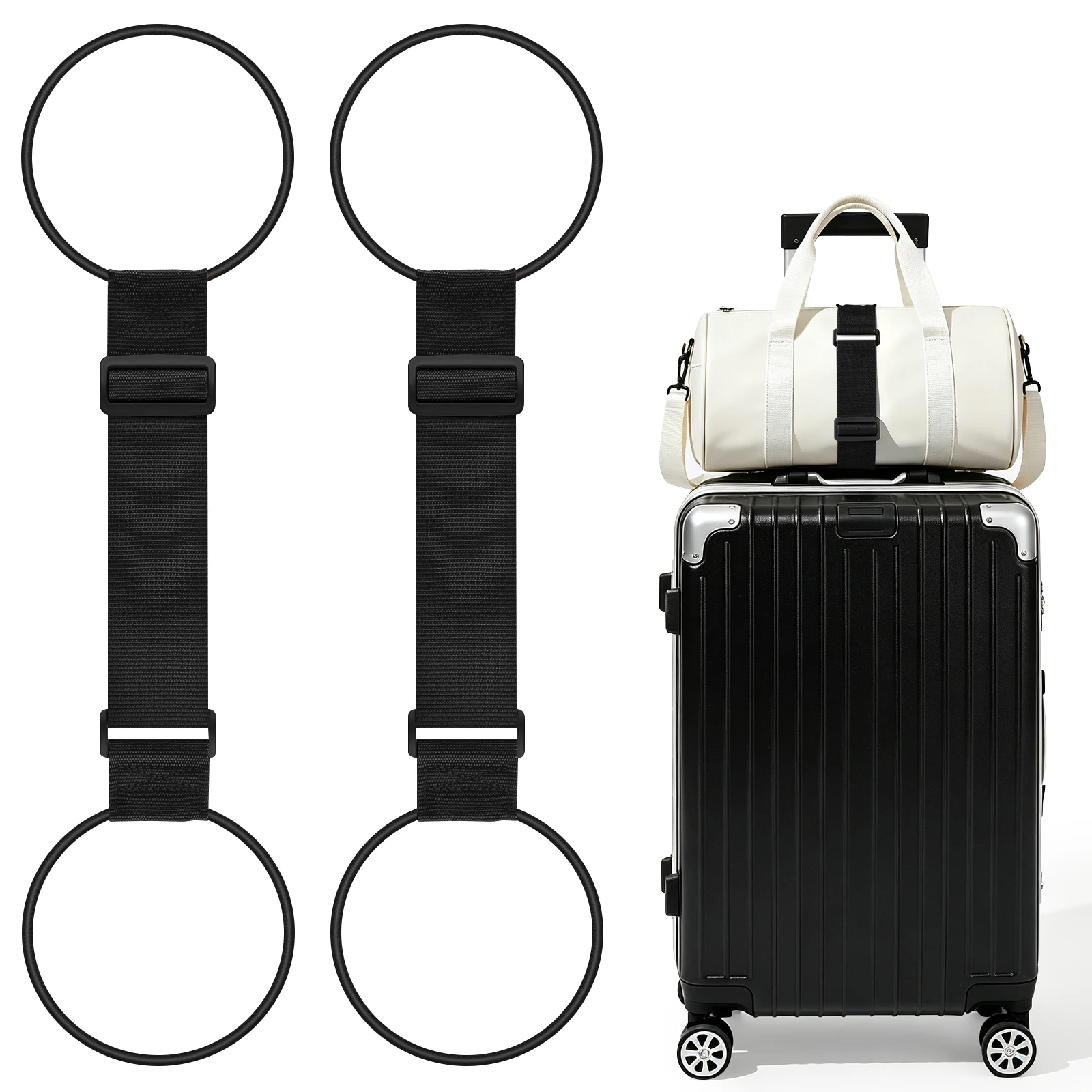 Adjustable Elastic Luggage Strap With Hook Loop For Securing Luggage Suitcase Bag Organizer Hold-Down Straps Travel Accessory