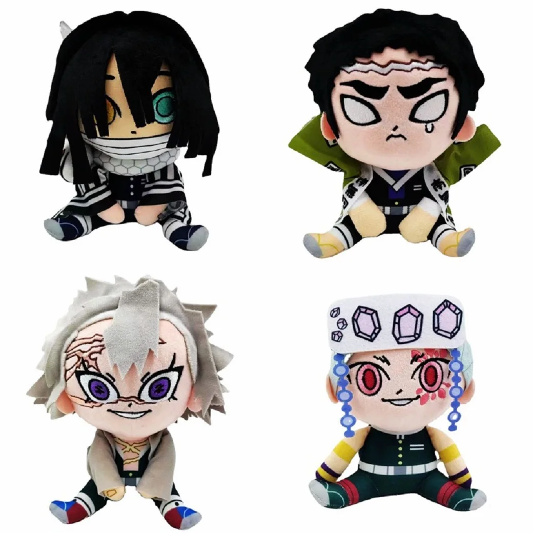 20CM Anime Demon Slayer Plush Toys Cartoon Figure Kyoumei Iguro Obanai Sanemi Uzui Tengen Doll Stuffed Plush Toys Children's Bir