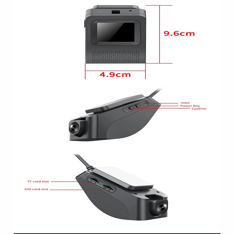 4G Mini Check on Phone 1+8G Dashcam LCWS/FVWS Dual Lens Video Record WIFI GPS Rear View Remote Live Car DVR Camera