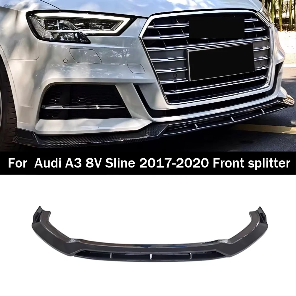 

Front Spoiler Air Dam Bumper Lip Splitter Chin Deflector Decoration Tuning Accessories Body Kit For Audi A3 S3 S-line 8V 17-20