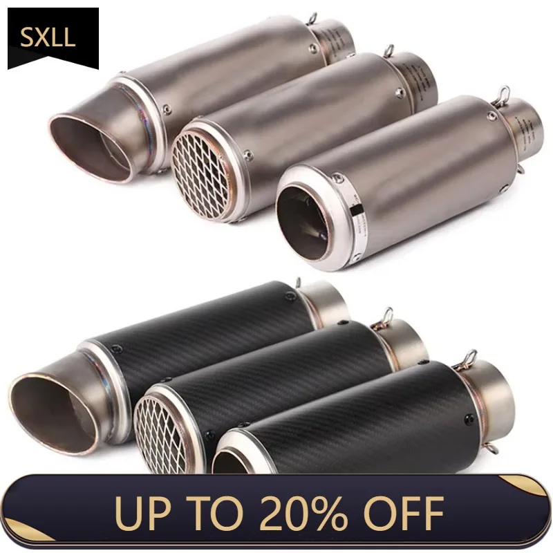 

SXLL 51Mm 60mm Motorcycle Exhaust Pipe Muffler Carbon Fiber Exhaust with DB for Off-Road Bikes Street Bikes